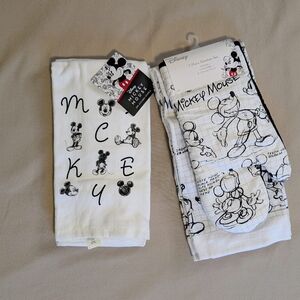 Disney Mickey Mouse Sketchbook Kitchen Towel Sets | Black & White | NWT